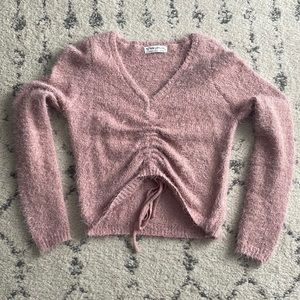 Fuzzy crop sweater